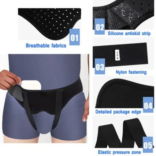 Tali Pinggang Hernia, untuk Hernia Inguinal, Sesuai untuk Senaman, Sokongan Hernia, Melegakan Sakit, Tali Pinggang Pemulihan, Tali Pinggang Truss Otot