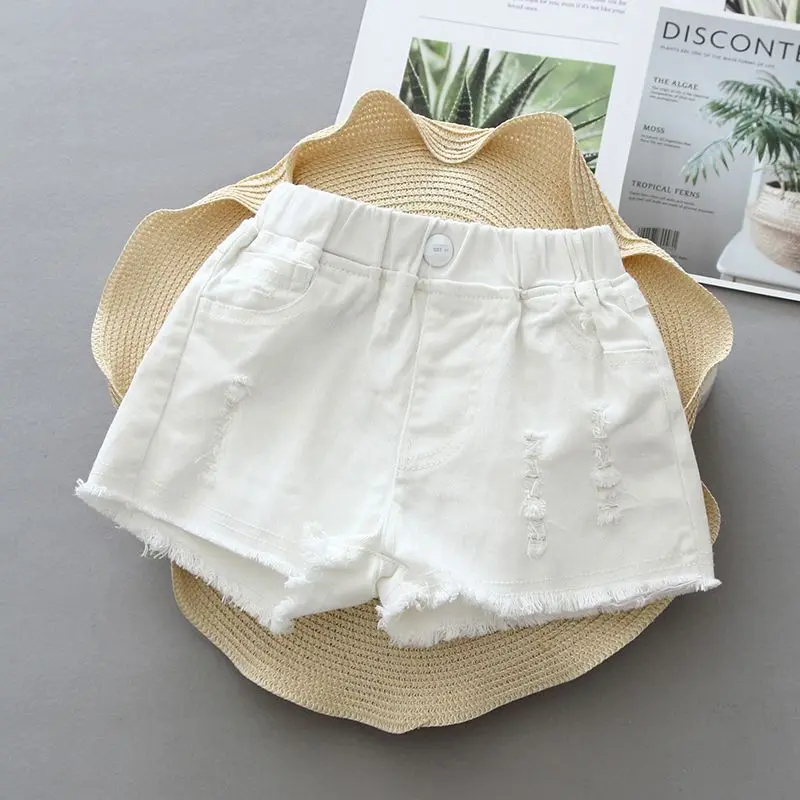 Quần Short Denim, Cho Bé Gái, Rách, Trang Phục Mùa Hè, Thời Trang, Có Cỡ 5, 6, 7, 8, 9, 10, 11, 12, Thích Hợp Cho Trẻ Em Trung Và Lớn, Phong Cách Hàn Quốc, Thích Hợp Cho Bé 12 Tuổi, Quần Mỏng, Quần Áo Trẻ Em 7