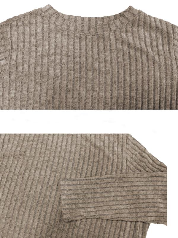 【Plus Size】 Solid Color Round Neck Top, Casual Long Sleeve Crew Neck Top for Fall & Winter, Women's Clothing for Daily Wear 5