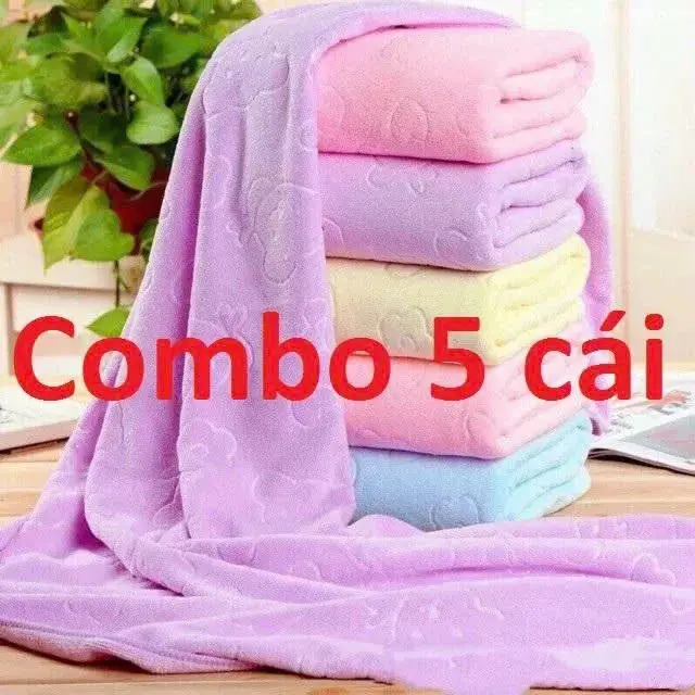 [ HOT ] Combo 5 cái khăn tắm  xuất Nhật dư mền mịn thấm nước tốt (kích thước 140 cm*70 cm) giao nhiều màu khác nhau