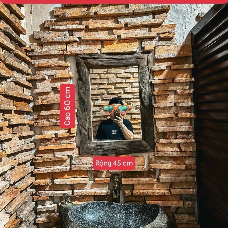 Gương Soi bằng gỗ lũa 45 cm x 60 cm ( giá chỉ 1 cái gương) Trang Trí Nhà 3