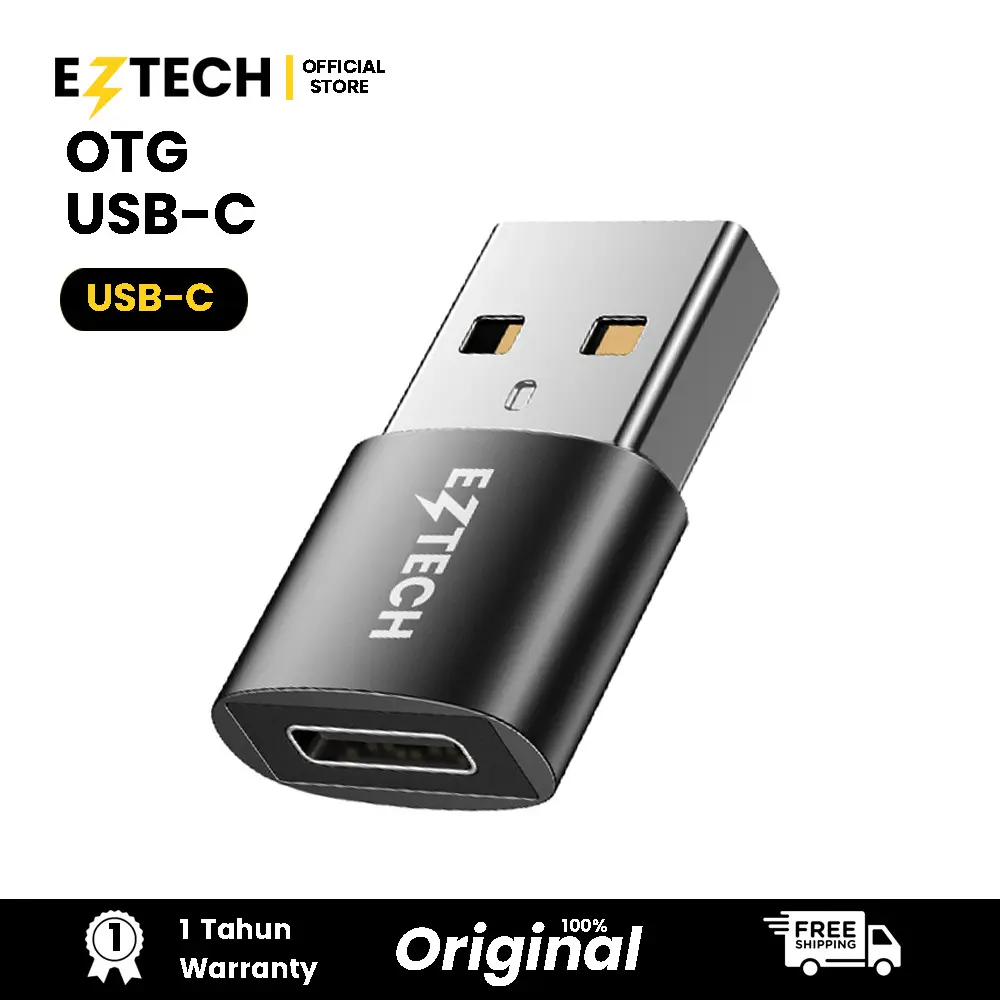 [ EZTECH ]  OTG Type-C to USB 3.0 | OTG USB 3.1 to Type-C | EZTECH OTG dengan Indikator Lampu - Transfer Data & Charging Cepat