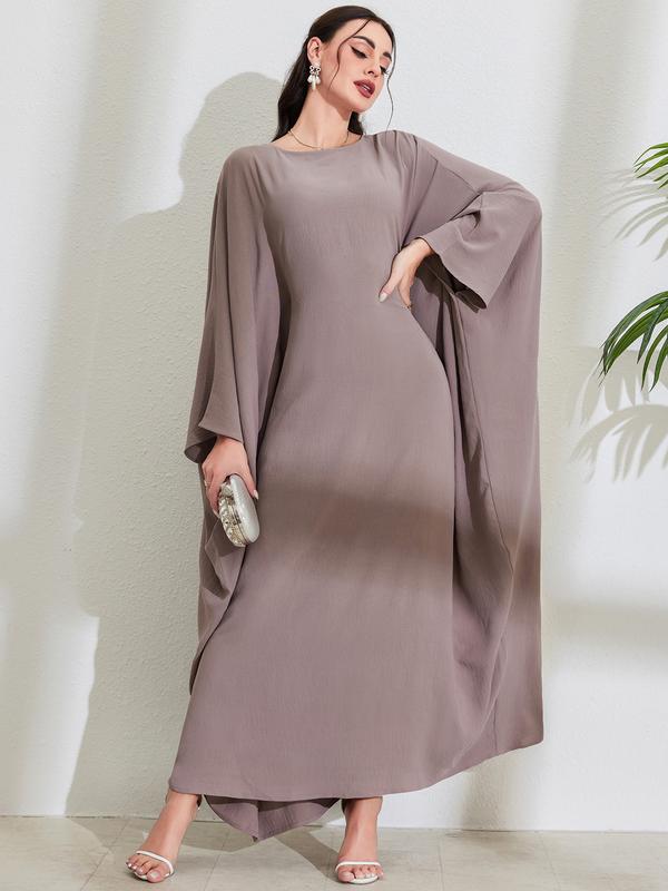 Product Introduction of Discount New Muslim Middle East Arab Maxi Dress Bandage Batwing Sleeve round Neck Fashion Elegant Dress Robe 11