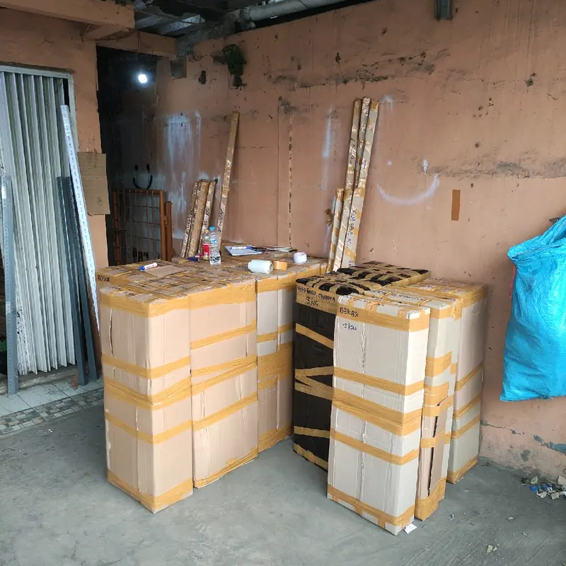 Rak besi 5 susun putih tiang abu + kaki karet Tahan Lama 3