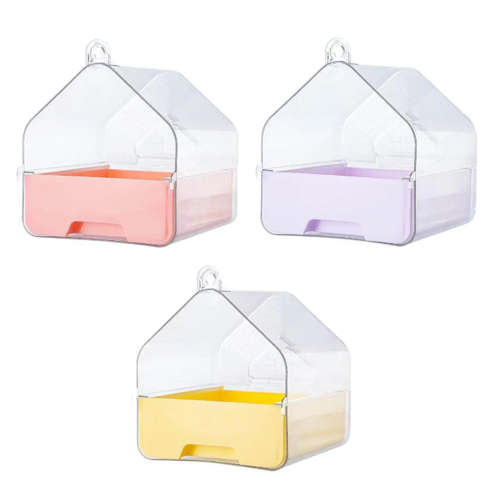 Bird Bath Box Parrot Water Shower Tray for Canary Lovebirds Small Birds