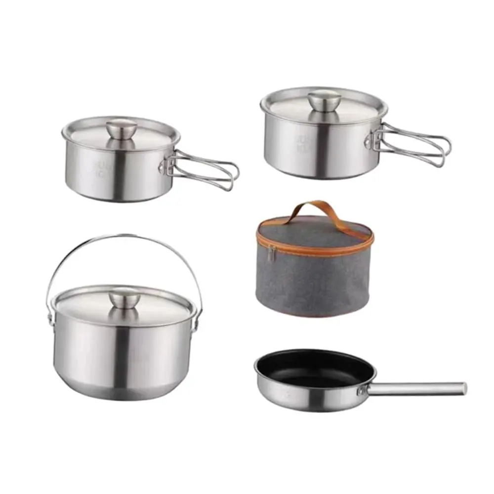 Camping Cookware Kit Travel Tableware Frying Pan Dinner Campfire Outdoor Pot