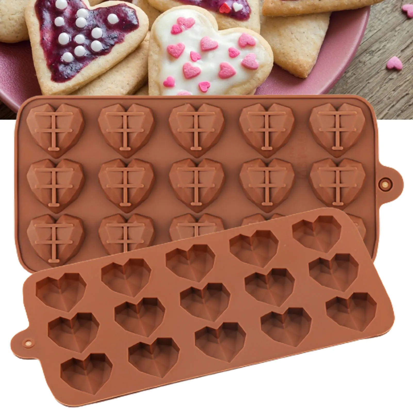 Cake Mold Heart Shape Multi-Function Silicone Dessert Pastry Ice Mould for Kitchen