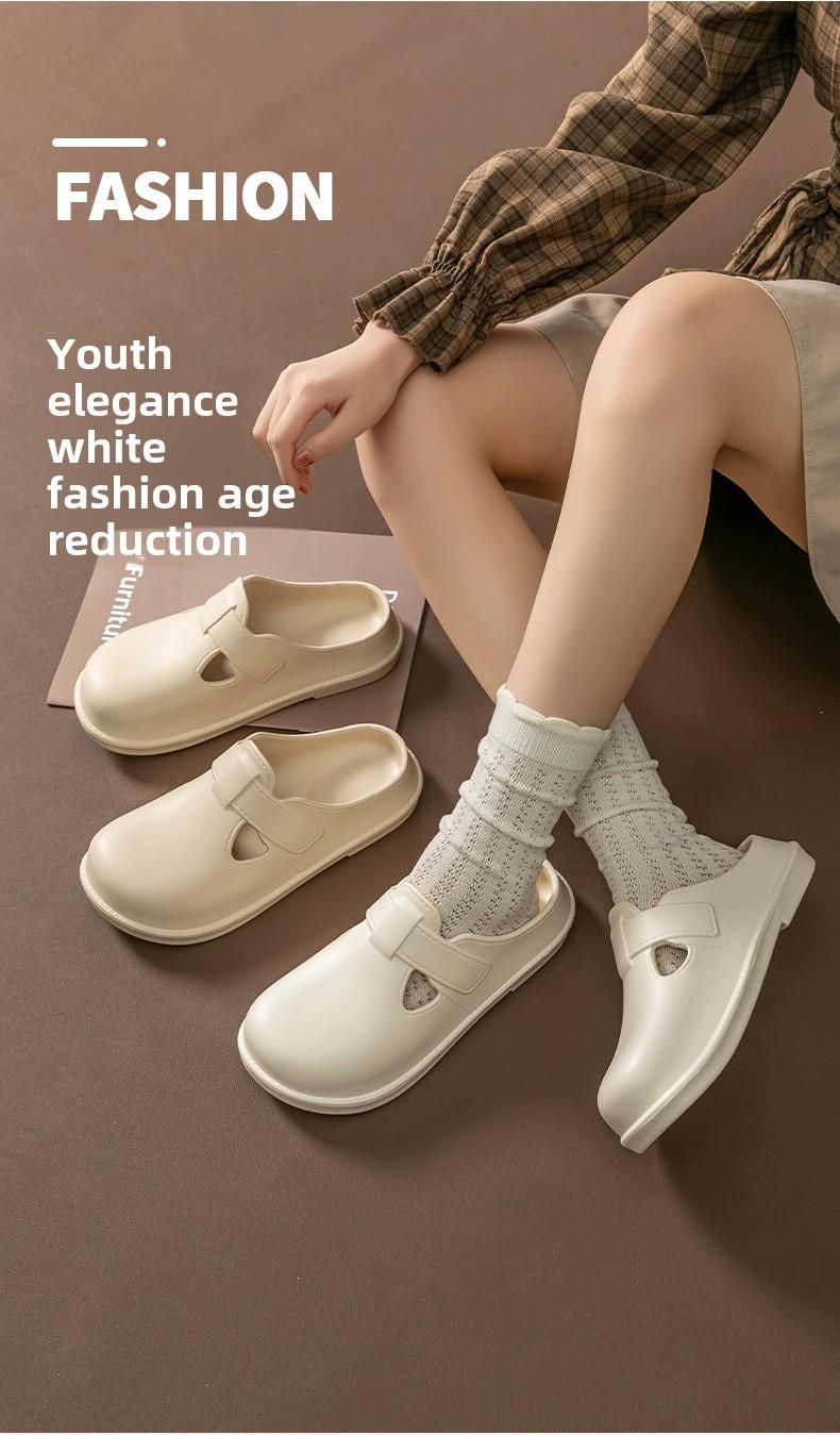 Product Introduction of From Thailand  Big Head Sandals Flat Floor Non-slip Wide Foot Wearable Basic Color Suede Wear And No Hurt 2