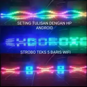 Strobokaca running text 5 baris 12Volt dan 24Volt led fleksibel