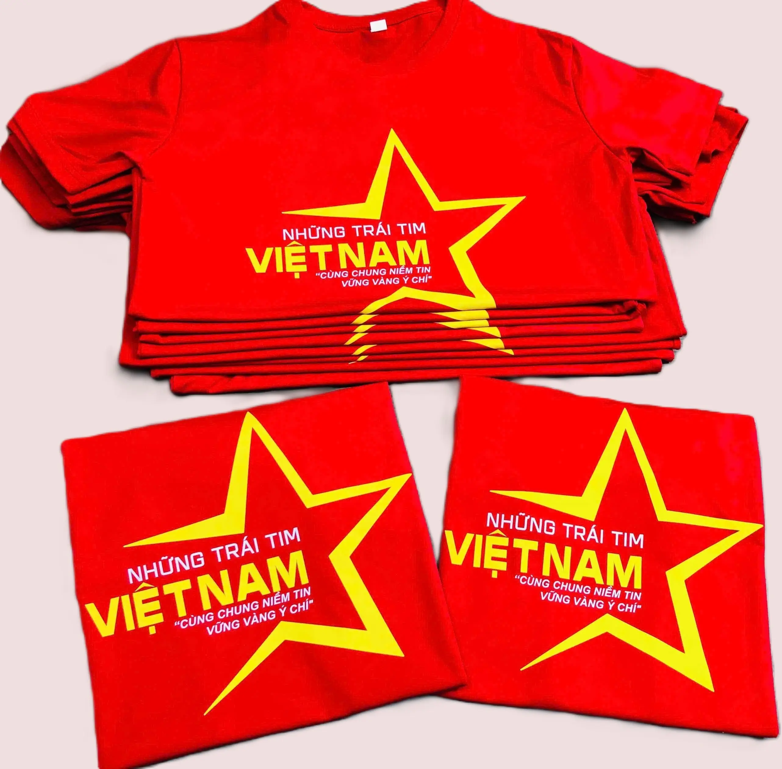 Áo Cờ Đỏ Sao Vàng , Áo Thun Cờ Đỏ Sao Vàng Trẻ Em , Người Lớn Đủ Size Nam Nữ  từ 6kg -100 kg - Chất Cotton Mịn Đẹp - Áo thun Cotton - Áo thun nữ Lịch Women Top Cổ Tròn Cổ Tròn