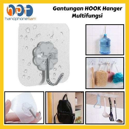 Gantungan HOOK Hanger Tempel Transparan Multifungsi cantelan serbaguna Waterproof Anti air Dinding 1