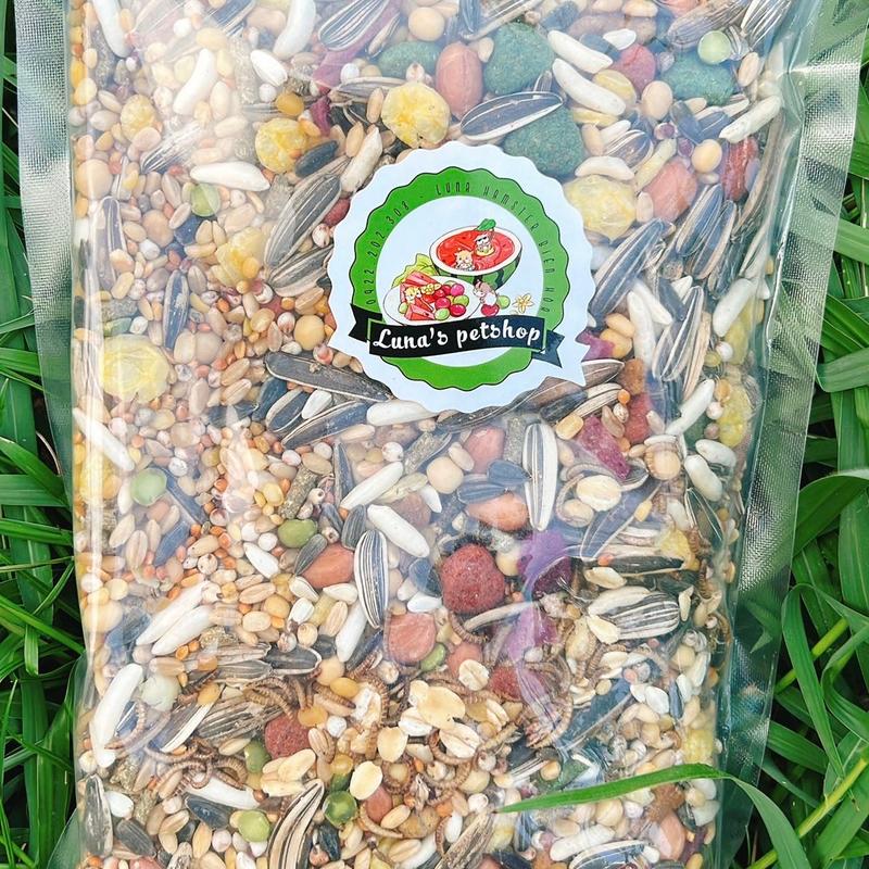 Thức ăn cho chuột hamster dòng basic food nâng cấp có sâu sấy 500g