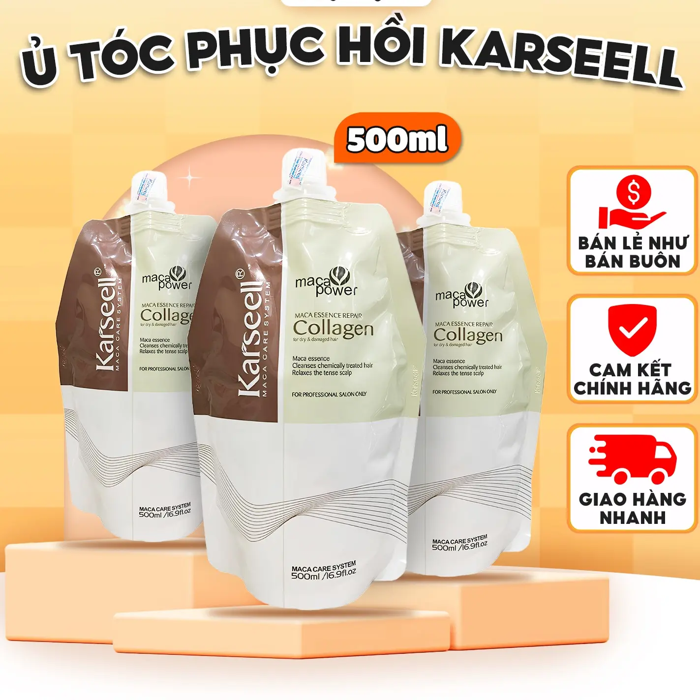Ủ tóc Collagen phục hồi tóc hư tổn bền màu tóc