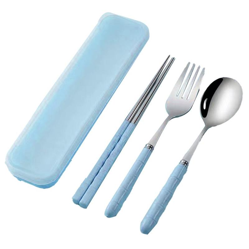 Bộ Đồ Ăn Cầm Tay Bộ Đũa, Thìa, Nĩa, Chất Liệu Thép Không Gỉ, Thích Hợp Cho Học Sinh Và Người Lớn, Lý Tưởng Cho Du Lịch, Căng Thẳng, Sử Dụng Tại Nhà 8