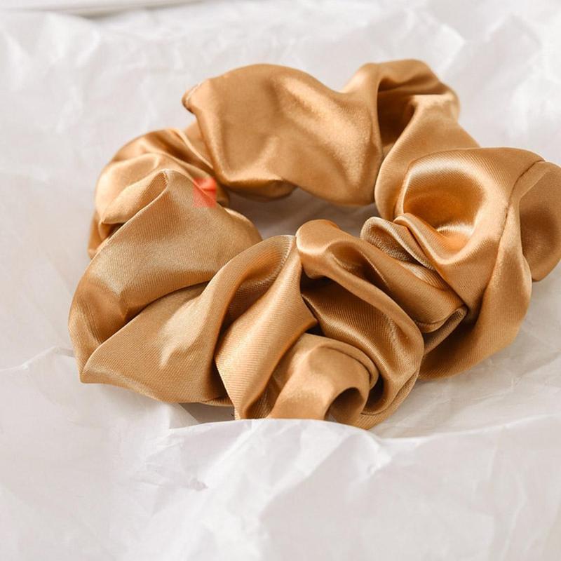 Product Introduction of Lotus Root Pink Dingbu Large Intestine Ring Hair Ring Color Solid Headwear Cloth Set Headstring O0J2 47