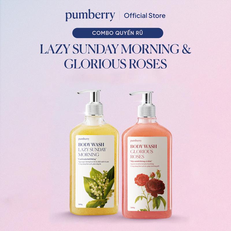 COMBO QUYẾN RŨ - Sữa tắm Pumberry Lazy Sunday Morning 325g & Pumberry Glorius Rose 325g