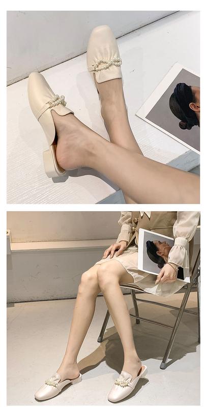 Product Introduction of Women's Summer Fashionable Outdoor Slippers 2022 New Korean Style Internet Celebrity Ins Home Non-Slip Cute Trendy Closed Toe Half Slippers 17