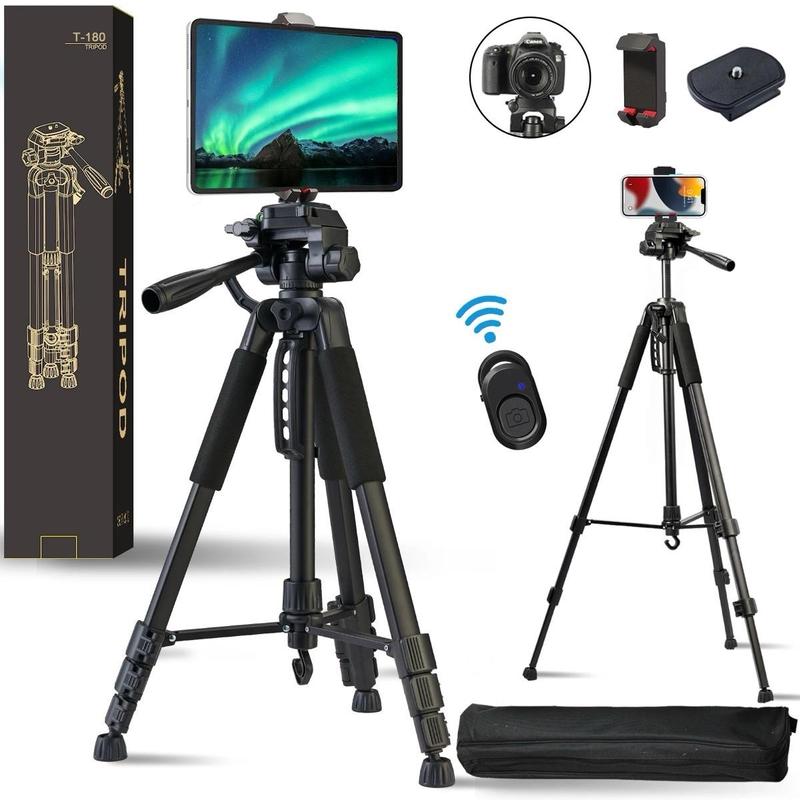 Tripod Điện Thoại 1.8m Kiêm Chân Máy Ảnh 360 Độ Chắc Chắn, Điều Chỉnh Cao Thấp, Dùng Để Chụp Ảnh Quay Phim 0