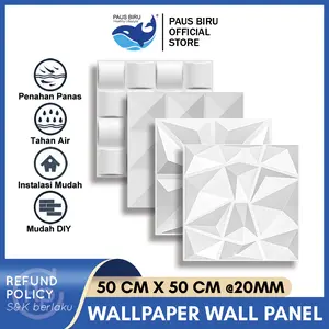 Wallpaper Dinding - WALL PANEL 3D PVC WALLPANEL WALLPAPER DINDING / WALL PANNEL 50X50CM TEBAL EMBOSS 22MM