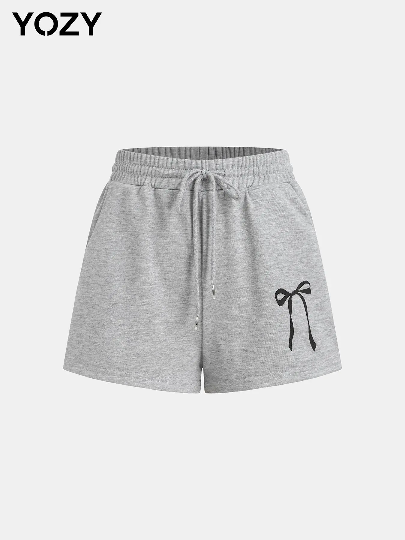 YOZY Women's Bow Print Shorts, Casual Comfy Breathable Shorts for Daily Wear, Ladies Bottoms for All Seasons