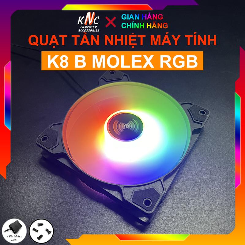 Quạt Tản Nhiệt MÁY TÍNH Fan Led RGB Coolmoon K8 Kích Thước 12cm Chuẩn 4Pin Molex - Không Cần Hub