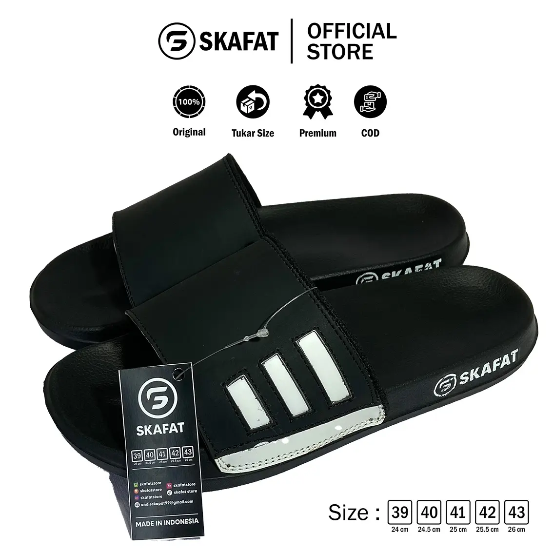 SKAFAT PROMO Sale Sandal Slop Pria Sandal Distro style kekinian Sandal Slide Casual Sandal Selop Slip On original best seller