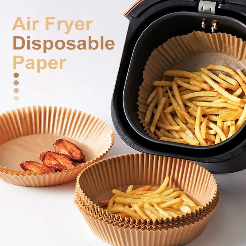 50pcs Round Air Fryer Parchment Paper Disposable Nonstick Liner for Oven Kitchen Baking Accessories
