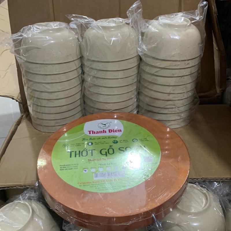 30 cái chén be ka nâu tặng theo 1 cái tấm thớt gỗ 24cm