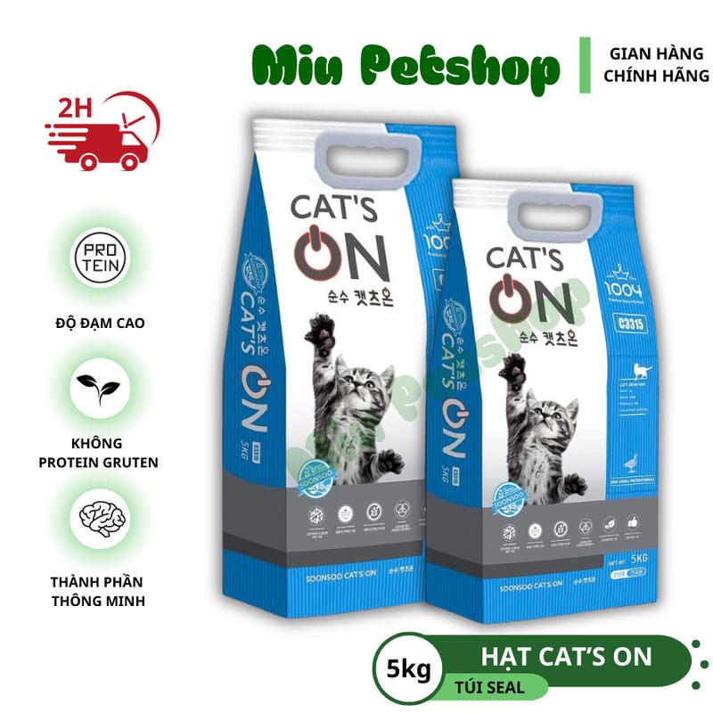  Hạt cho mèo Cats On Hạt cho mèo mọi lứa tuổi Cat On xuất xứ Hàn Quốc Túi 5kg 