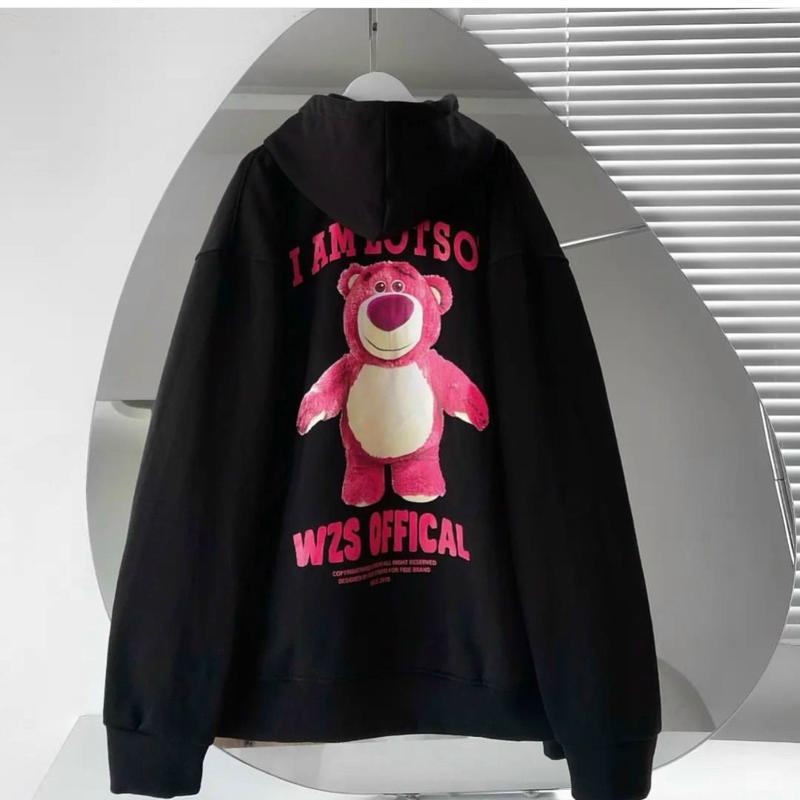 Áo Khoác HOODIE GẤU DÂU Nỉ Bông Nam Nữ Unisex 1