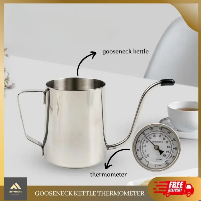 kettle teko leher angsa kopi gooseneck kettle with thermometer 350 ml - 250 ml 0