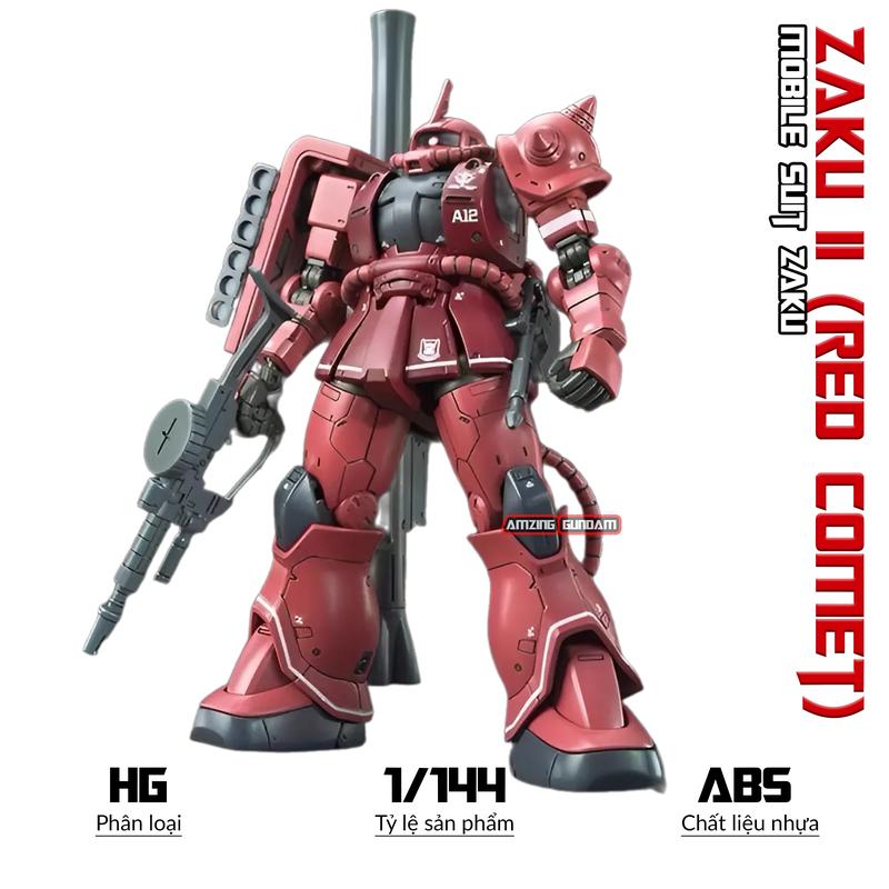 Mô hình HG Zaku II (Ver Red Comet), 1/144 Mobile Suit, Xếp hình thông minh mecha