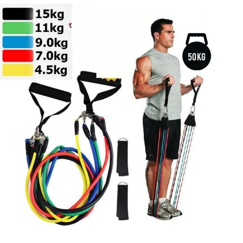 Bộ 11 Món Dây Kéo Ngũ Sắc Kháng Lực Tập Thể Dục Gym Tập Cơ Tay