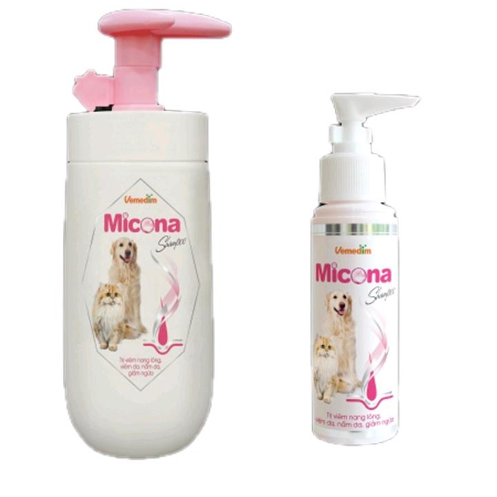 Sữa tắm trị viêm da MICONA SHAMPOO, trị nấm da chó mèo, dưỡng lông chống rụng cho thú cưng - MINIMAL Pet