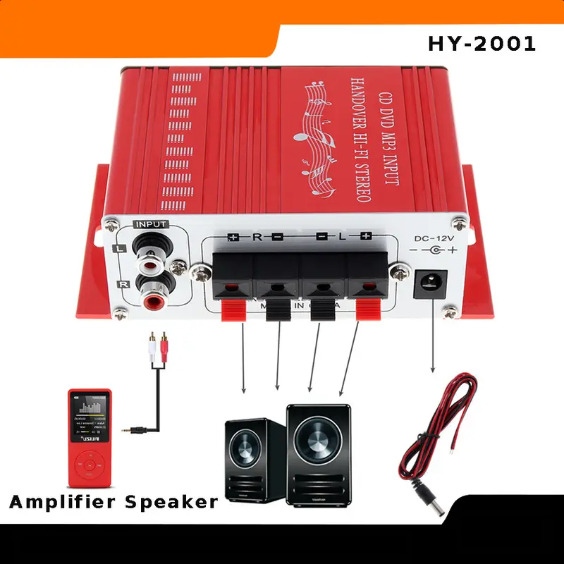 ( Dikirim Dari Jakarta )Amplifier Hi-Fi Stereo Amplifier Speaker Power Stereo Lepy Hi-Fi Mini Amplifier Speaker 2 Channel 20W - Handphone USB Penguat Daya Audio Adaptor Ampli Mini Amplifier Power Speaker Full Bass Subwoofpower ampli 2A Adaptor Red 8
