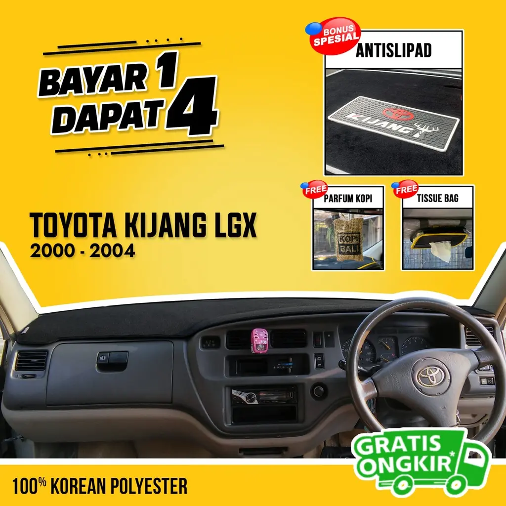 BELI 1 DAPAT 4 | Cover Dashboard Toyota Kijang LGX Kapsul Pelindung Dasbor - Alas Taplak Dasbor aksesoris interior dalam mobil - karpet pelindung panas dasbord dari sinar matahari bahan Premium - Gratis Ongkir COD bayar dirumah