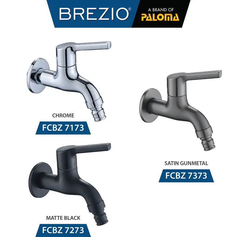 BREZIO Keran Mesin Cuci Selang Taman FCBZ 7273 /  Dinding Tembok Kran Air Black 0
