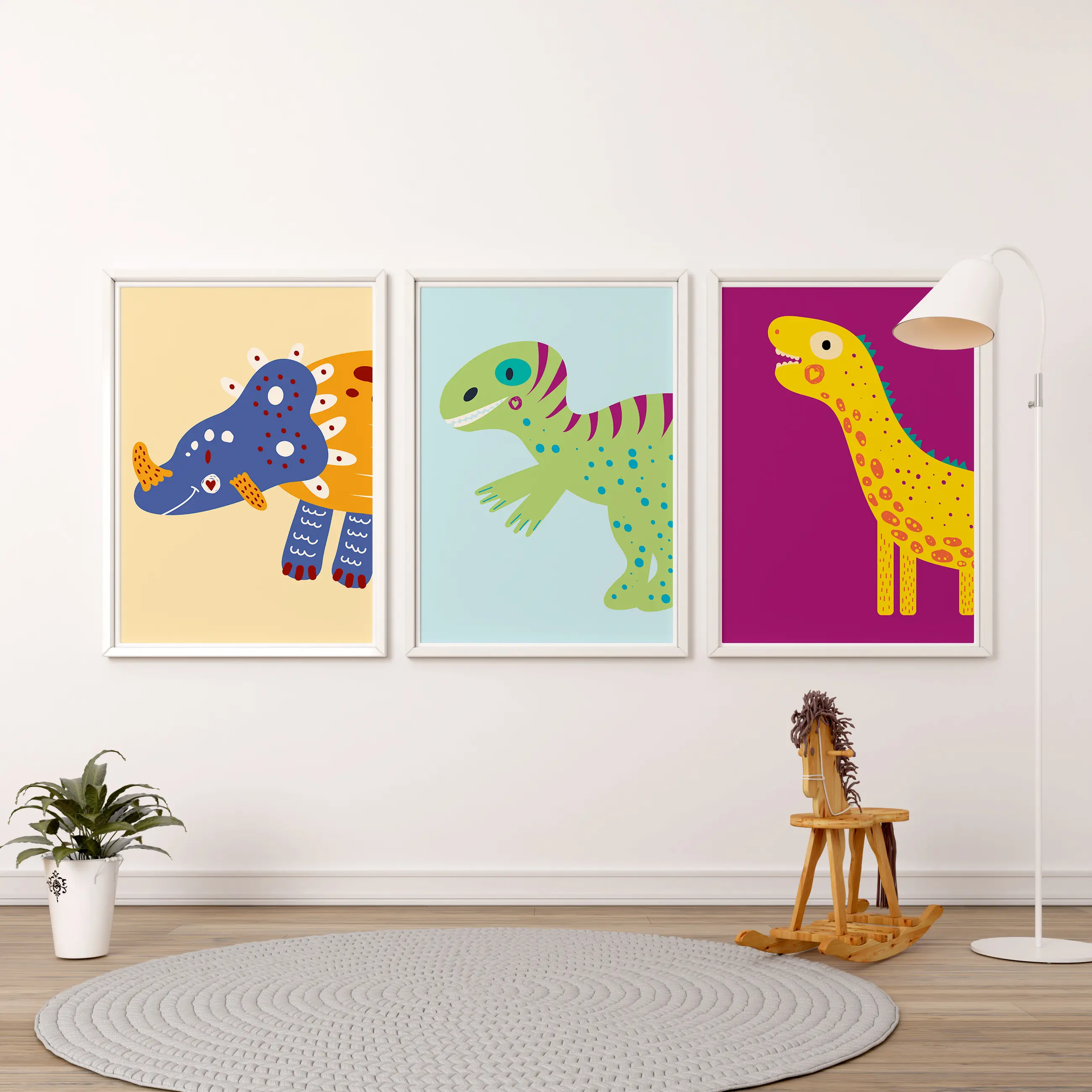 Hiasan Dinding 30x40 Wall Art Print Dinosaurus Hiasan Dinding Anak Dekorasi Dinding Wall Decor Poster Kayu Poster