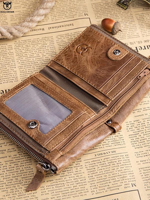 Men's Vintage Letter Embossed Short Wallet, Casual Zipper Small Wallet for Daily Used, Simple Trendy Versatile High-quality Daily Commuting Wallet for Men 2