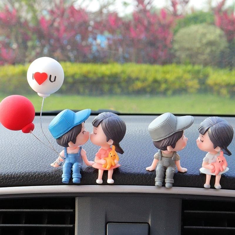 Product Introduction of Girls Gifts Home Decor Car Ornaments Resin Creative Cartoon Couples Model Toys Cute Cartoon Kiss Balloon Action Figure Men and Women 9