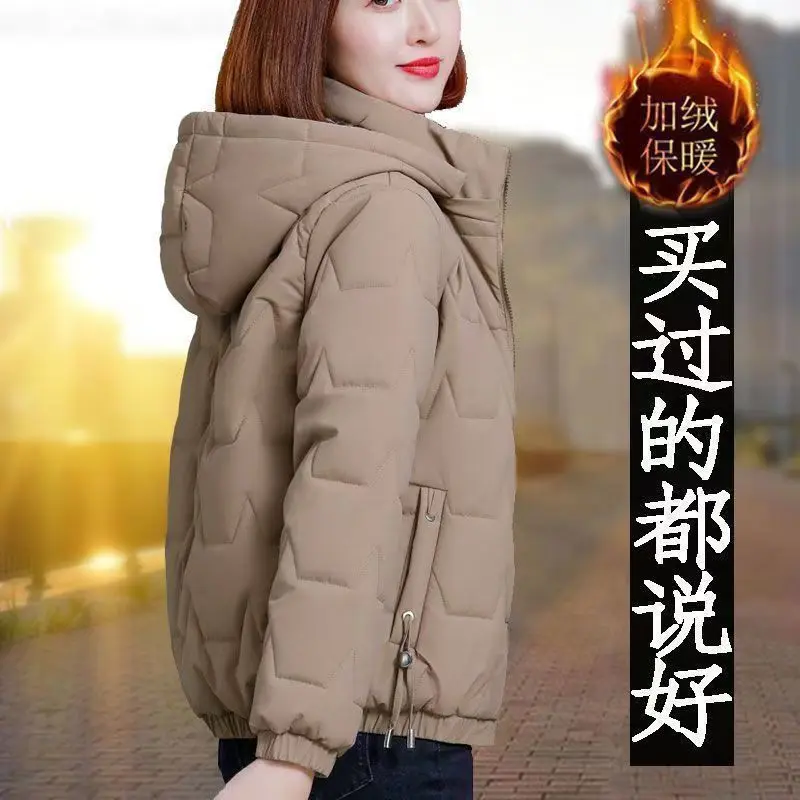 Áo Khoác Cotton Cho Nữ, Hàng Mới Về Mùa Đông 2023, Lông Cừu Dày Dặn, Áo Khoác, Thích Hợp Cho Mẹ, Phong Cách Ngắn, Ấm Áp