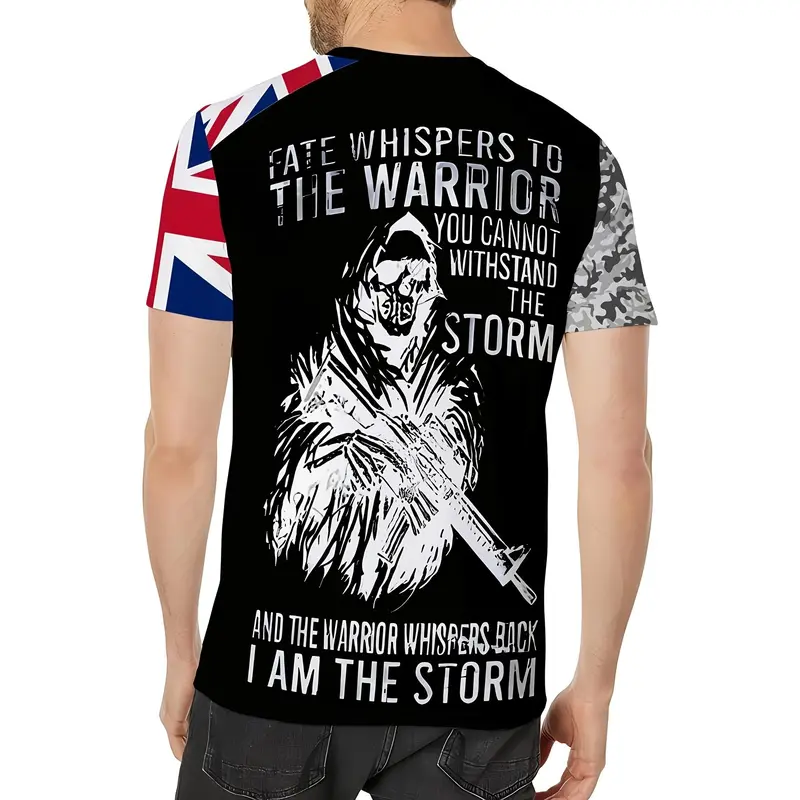 [Graphic Printed Fashion Tshirt] Men's Fashion Casual Round Neck 3D Graphic Printed T-shirt 8