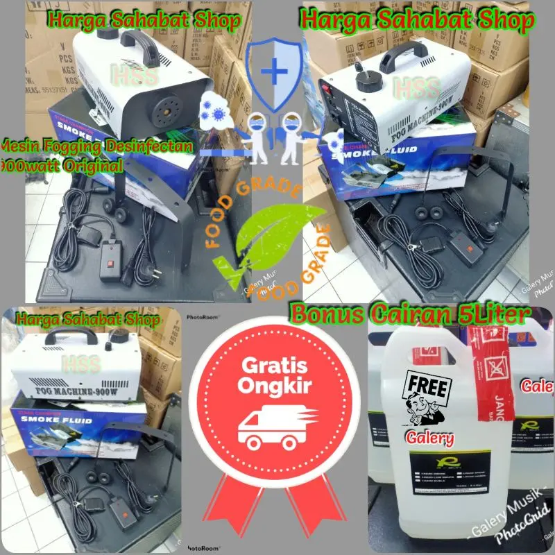 mesin smoke 900watt bonus Biang Liquid 1L = Liquid 5Liter  / mesin Fogging aja asap panggung atau desifectant buat steril virus/kuman 0