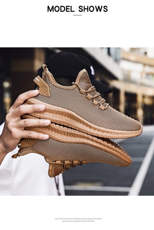Product Introduction of Summer men's sports shoes breathable white men's sports shoes fashion light black walking. 54