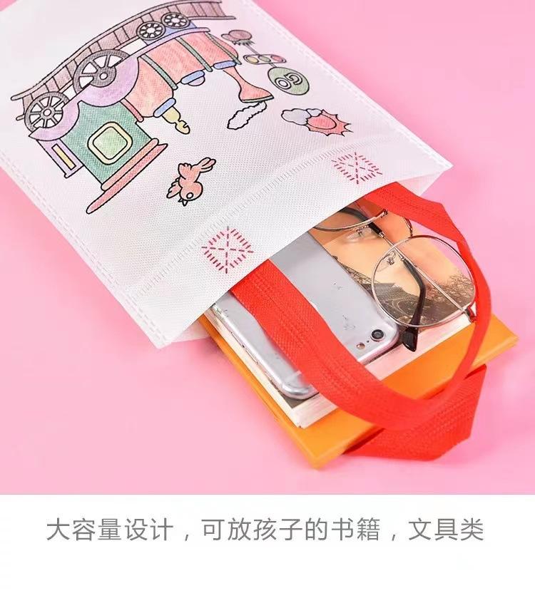 Product Introduction of DIY Hand-painted Canvas Bag Graffiti Tote Bag Children's Painting Graffiti Coloring Art Creative Handicraft Material Kit 4