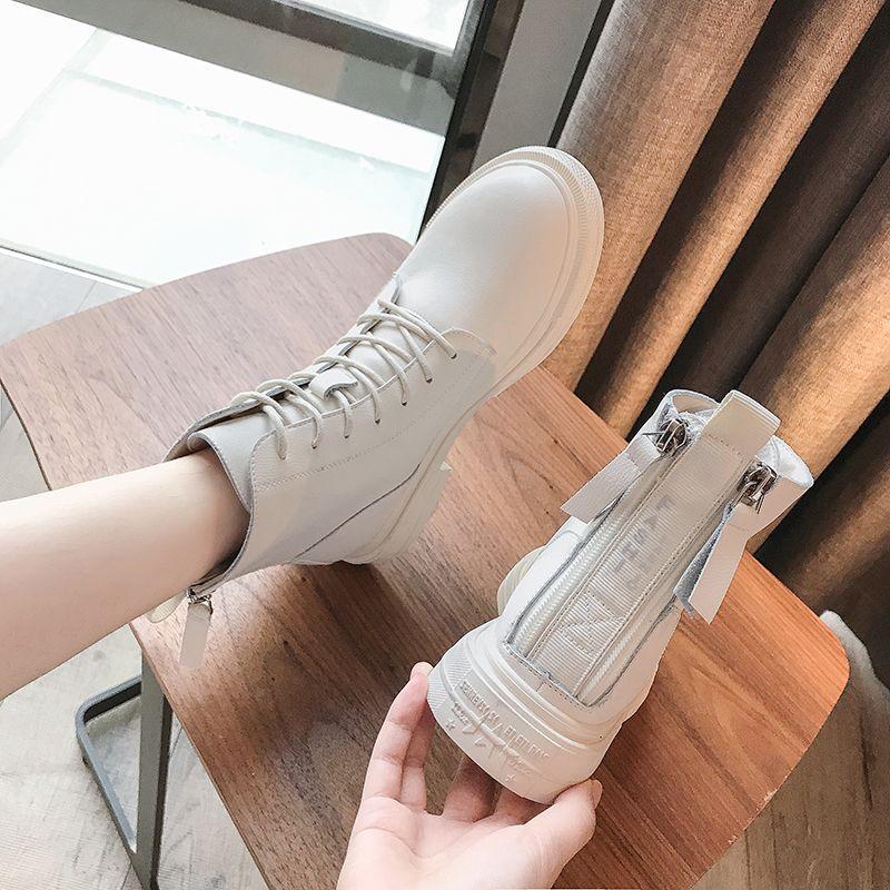 Bốt Nữ, Phong Cách Anh Quốc, Bộ Sưu Tập Thu Đông, Bốt Đi Xe Máy, Dễ Phối Đồ, Bốt Ngắn, Phần Lưng Có Khóa Kéo, Bốt Đi Tuyết, Lót Lông Cừu, Hàng Mới Về Năm 2024 Shoes GiàY 8