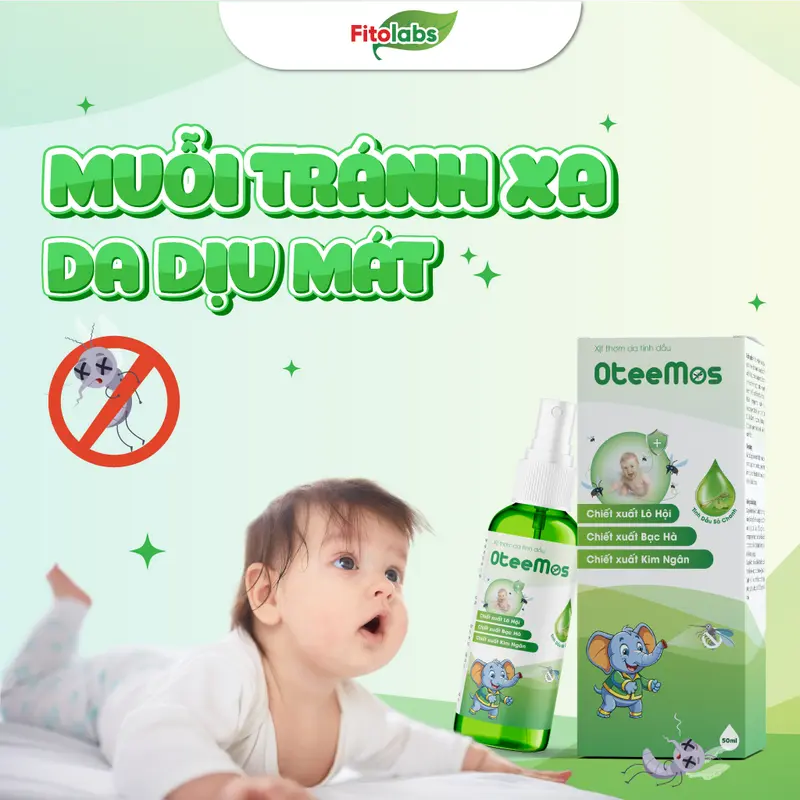 Xịt Tinh Dầu Thơm Da OteeMos An Toàn Cho Bé Ngừa Muối Đốt, Xua Côn Trùng Hiệu Qủa , Làm Dịu Da, Dưỡng Ẩm, Mờ Vết Thâm Lọ 50ml 8