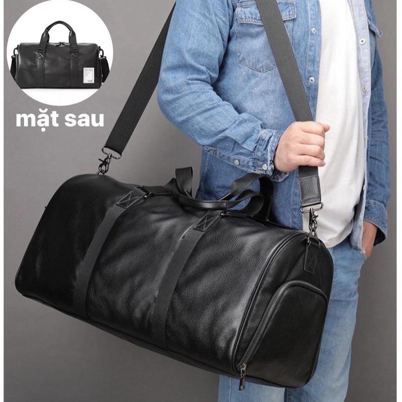 túi du lịch túi trống thể thao da cao cấp có ngăn để giày riêng biệt HÀNG DA DÀY Bag