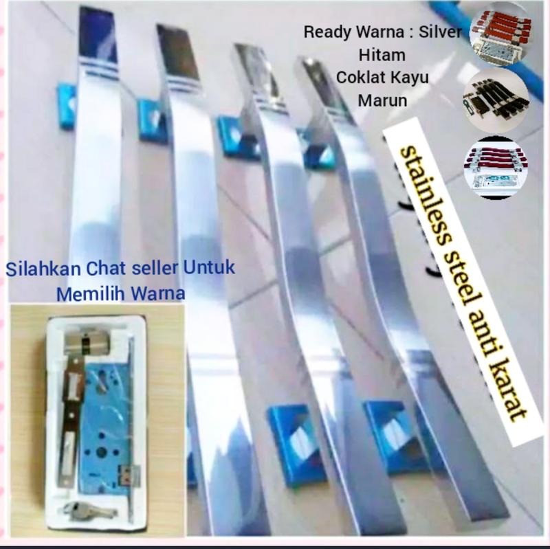 Product Introduction of Fullset Gagang Pintu Rumah UNGU 45cm 33cm / Handle pintu rumah stainless Anti Karat 4