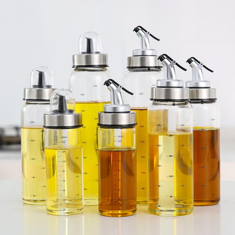 Bình rót dầu ăn Bình đựng dầu ăn nước mắm bằng thủy tinh có vòi rót - Dung tích 300ml 500ml